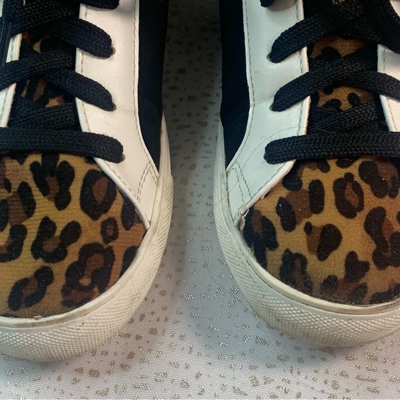 LEOPARD STUD Fashion Sneaker Faux Leather Suede - Picture 2 of 12
